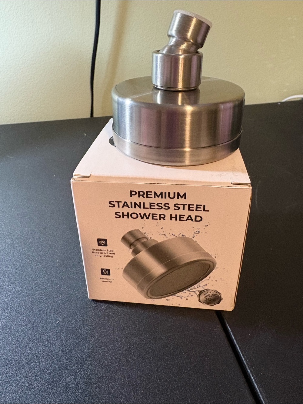 Premium Stainless Steel Shower Head - Brushed Silver Finish